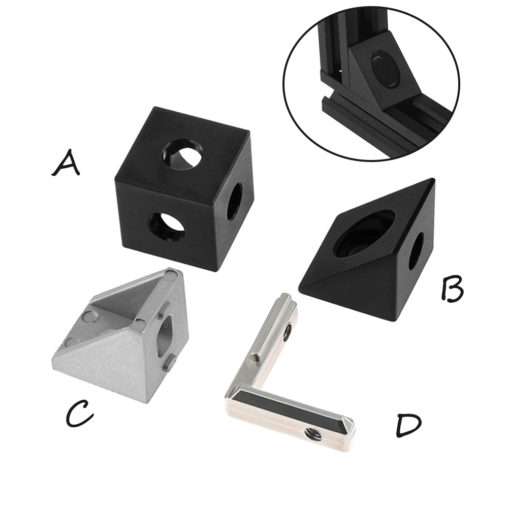 2020 профиль алюминиевый блок Φ регулятор угловой V-слот трехходовой разъем для 3D