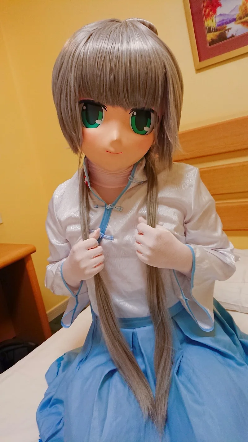 (KGM 18) Crossdressing Girl BJD Doll VOCALOID3 Comic Mask Realistic Silica Luo Tianyi Cosplay Kigurumi Crossdresser Mask