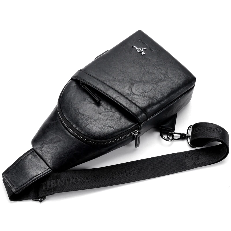 Роскошная брендовая Сумка кенгуру мужская кожаная нагрудная сумка винтажная