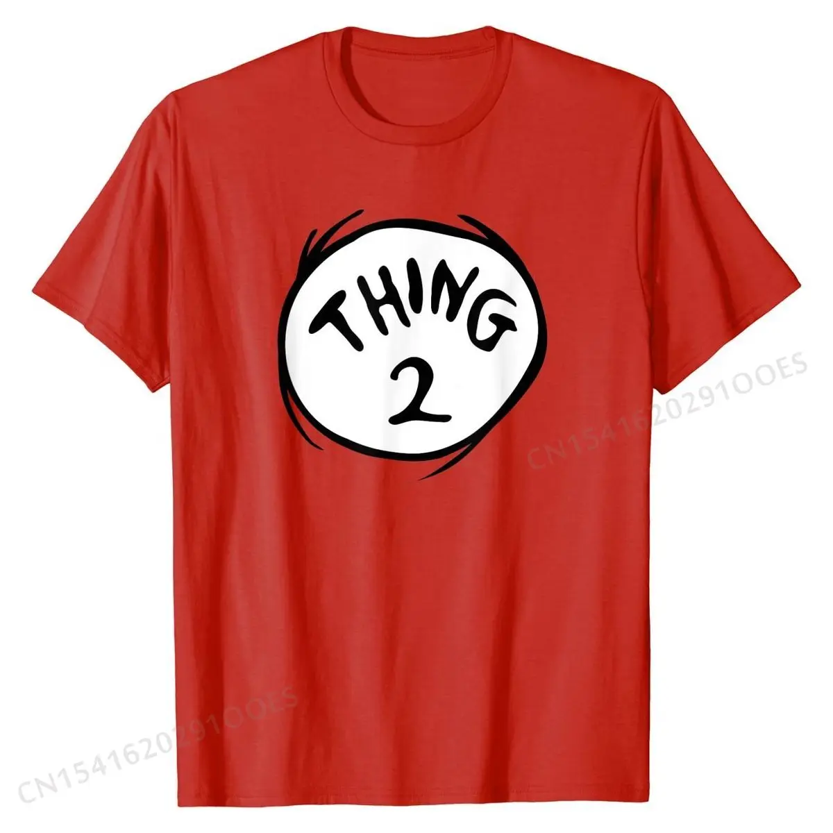 Thing 2 Emblem RED T-shirt T-Shirt Cotton Top T-shirts for Men Printed Tops Tees Faddish Printed