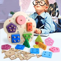 2019 new baby early educational wooden toys geometry game matching shape color cognition intelligence learning blocks toys gifts