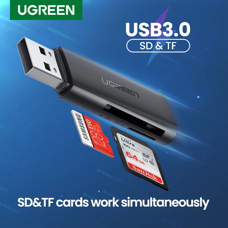 UGREEN устройство для чтения карт USB 3 0 SD карта Micro памяти TF адаптер портативных ПК
