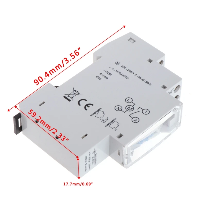 

Mechanical 24 Hours Programmable Din Rail Timer Switch Relay 110-240V 16A