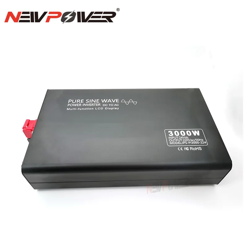 

3kw China Shenzhen 12v 24v 36v 48v 60v 72v 84v dc to 100v 110v 120v 220v 230v ac 3000w pure sine wave portable car inverter