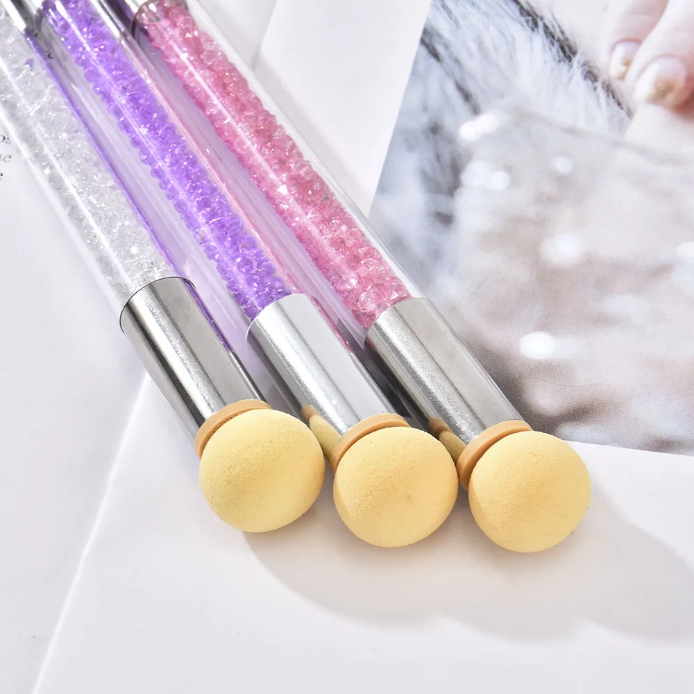 

1 Pc Mini Printing Tool Sponge Silicone Pen Double-headed Nail Art Printing Stamp Pen with Silicone Gradient Dotting Brush