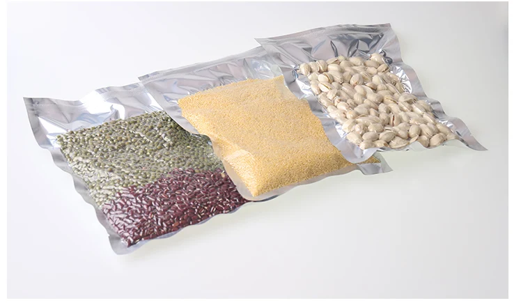 

Open Top Silver Aluminum Foil Clear Plastic Packaging Bags Heat Seal Vacuum Pouches Bag Food Storage Pack Mylar Bags