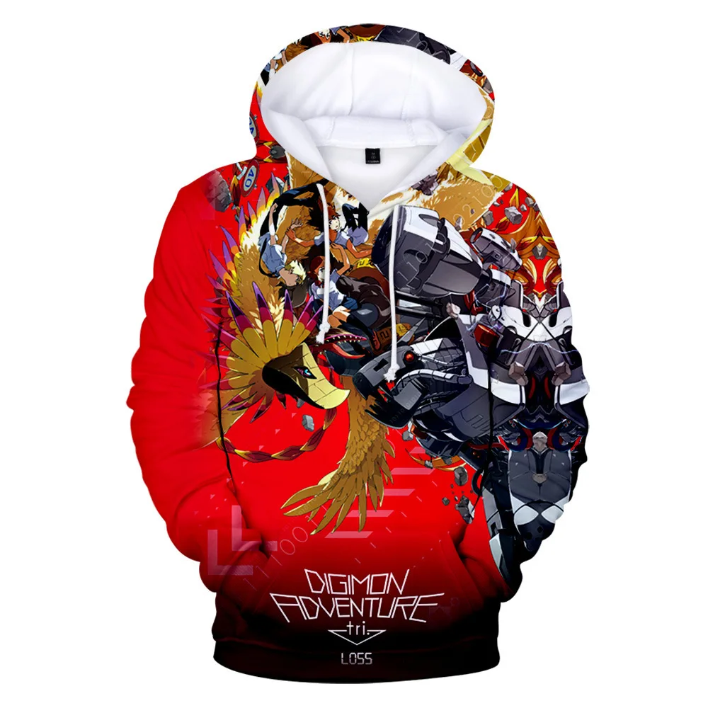 

Hot search 3D Printed Anime Digimon Adventure Hoodies Men/Women Fashion Harajuku Long Sleeve Kids role play Hooded Sweatshirt