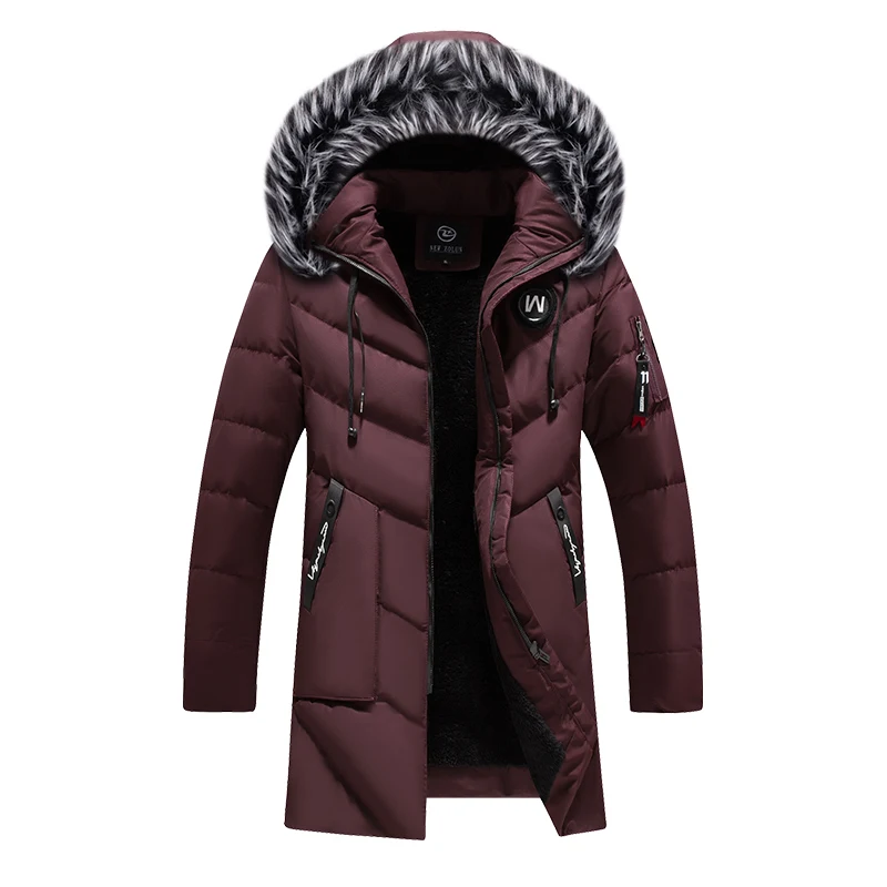 Kksky Long Style Mens Parkas Winter Jacket Coats 2020 New Thick Warm -20℃ Hooded Jackets Fur Collar Windproof Padded Outwear 4XL
