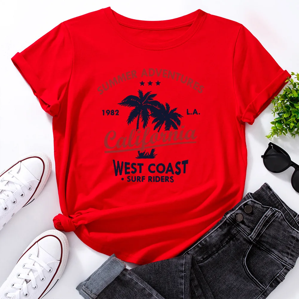 

CGC 2021 Casual Printing 100% Cotton Woman T-shirts Summer Short Sleeve Top Female Tees Simple Harajuku Loose Oversized T-shirt