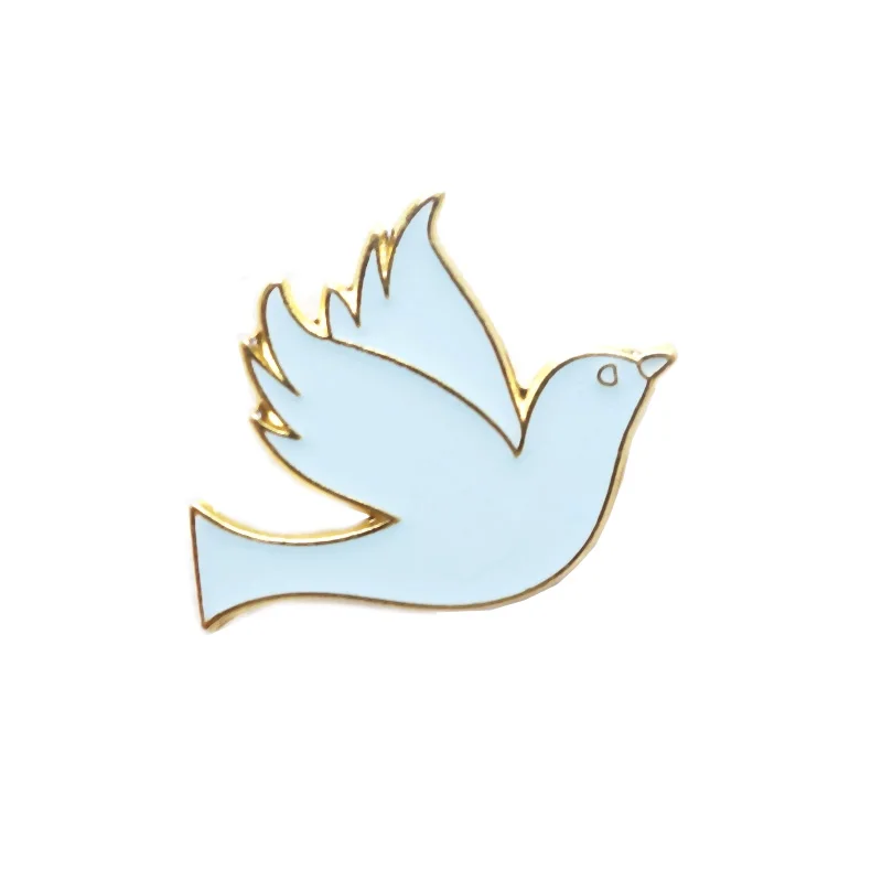 Dove white Прекрасный Мультфильм Летающий синий птица шпильки птицы Нагрудный значок для одежды женские рубашки для девочек Сумки Украшение-брошь(10 шт./партия - Цвет: Dove white