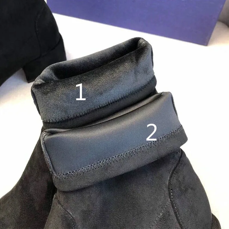 Кожаная обувь женские модные эластичные Ботинки martin на квадратном каблуке с