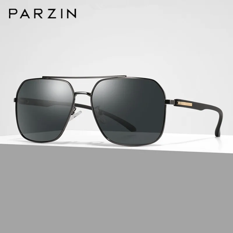 PARZIN поляризованные мужские солнцезащитные очки Новая Металлическая оправа для