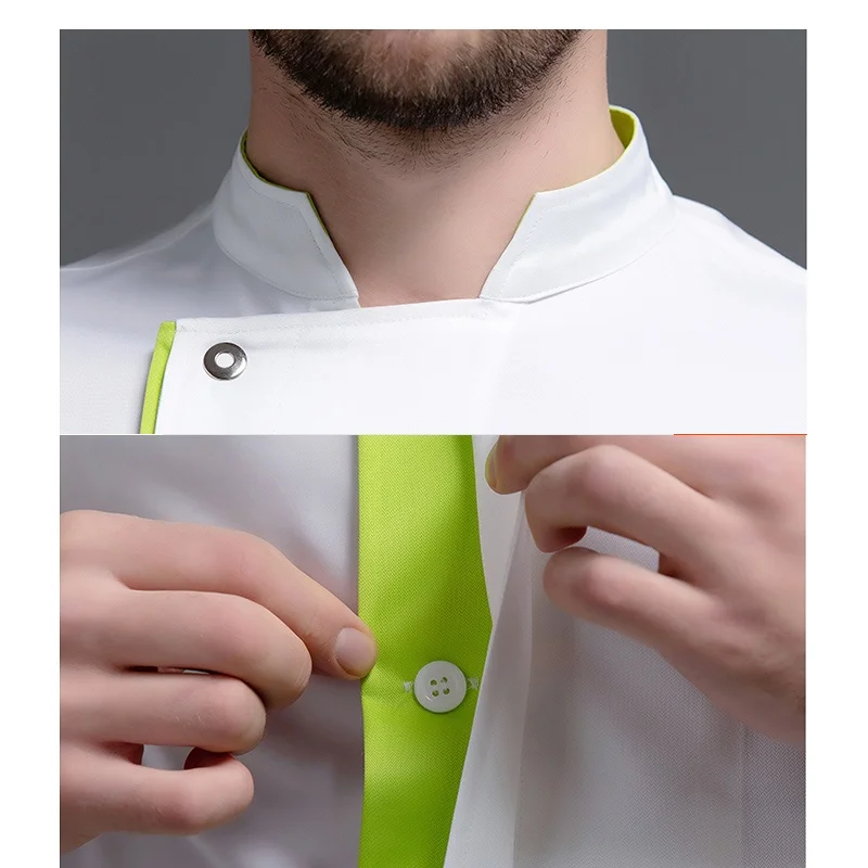 Куртка шеф-повара для мужчин и женщин пальто кухни куртка с коротким рукавом