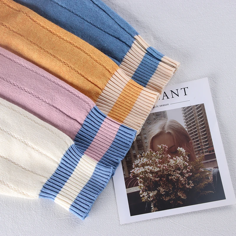 Shellsuning/женский свитер с вырезами Зимний пуловер в полоску v-образным вырезом