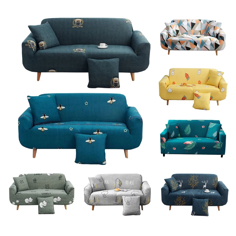 

Floral Elastic Sofa Cover Stretch All-inclusive L Shape Slipcover For Living Room Removable Adjustable Protector Home Decor