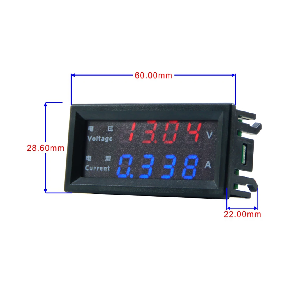 

M4430 DC 200V 10A Voltmeter Ammeter Blue + Red LED Amp Dual Digital Volt Meter Gauge Current Meter Tester LED Display