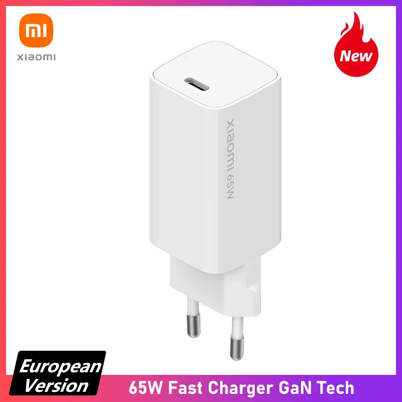 Оригинальное зарядное устройство Xiaomi Mi 65 Вт быстрое GaN Tech USB Type-C 20 В-А с