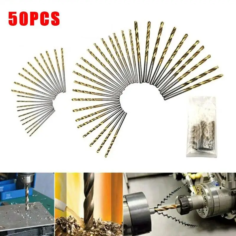 

High-Speed Steel Titanium-Plated Twist Drill Titanium Drill Coated HSS 1/1.5/2/2.5/3mm Tool Set Steel Bit High Speed
