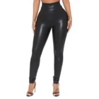 Женские облегающие брюки, леггинсы с высокой талией, однотонные гладкие повседневные женские стильные длинные брюки-карандаш