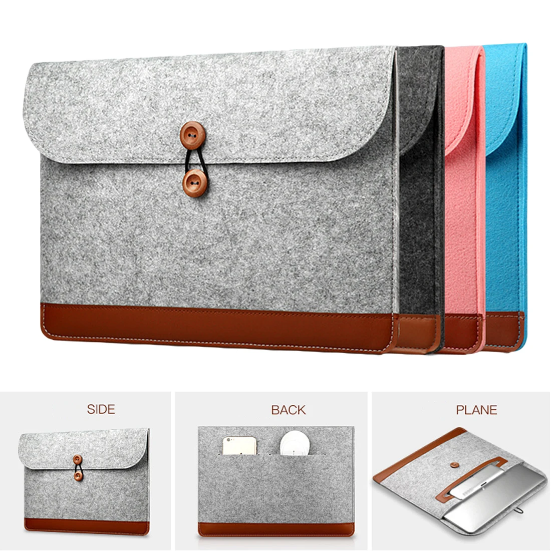 Фото Фетровая сумка для ноутбука Macbook Air Pro Retina 11 12 13 15 дюймов|Сумки и чехлы ноутбуков| |