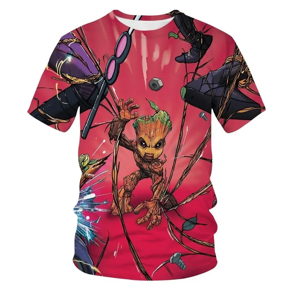 

Tee Shirt Funny Guardians of Galaxy GROOT Summer 3D T-shirt Printed T shirt Boys Girls 4-20 Years Old Tshirts harajuku