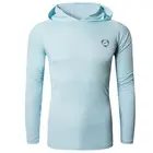 Мужская Уличная футболка Jeansian UPF 50 + с защитой от УФ-лучей, с длинным рукавом, Пляжная футболка, летняя, LA271, светло-голубая