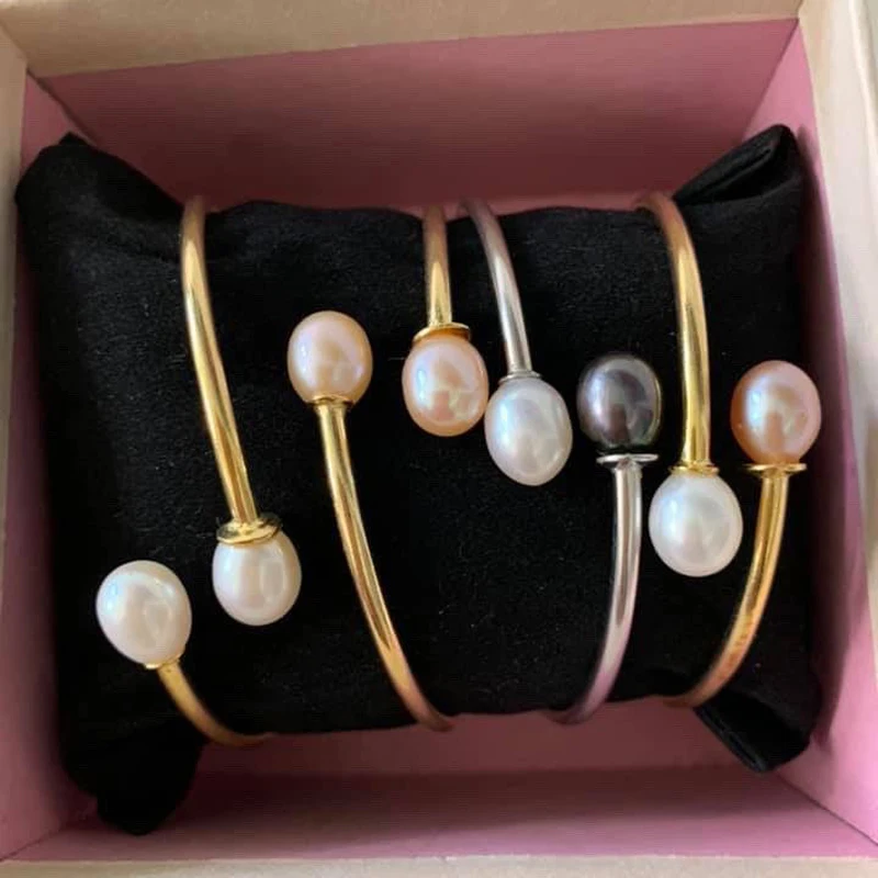

MeiBaPJ 100% Real 925 Sterling Silver Natural Freshwater Pearl Globular Bracelet for Women Fashion Charm Wedding Jewelry