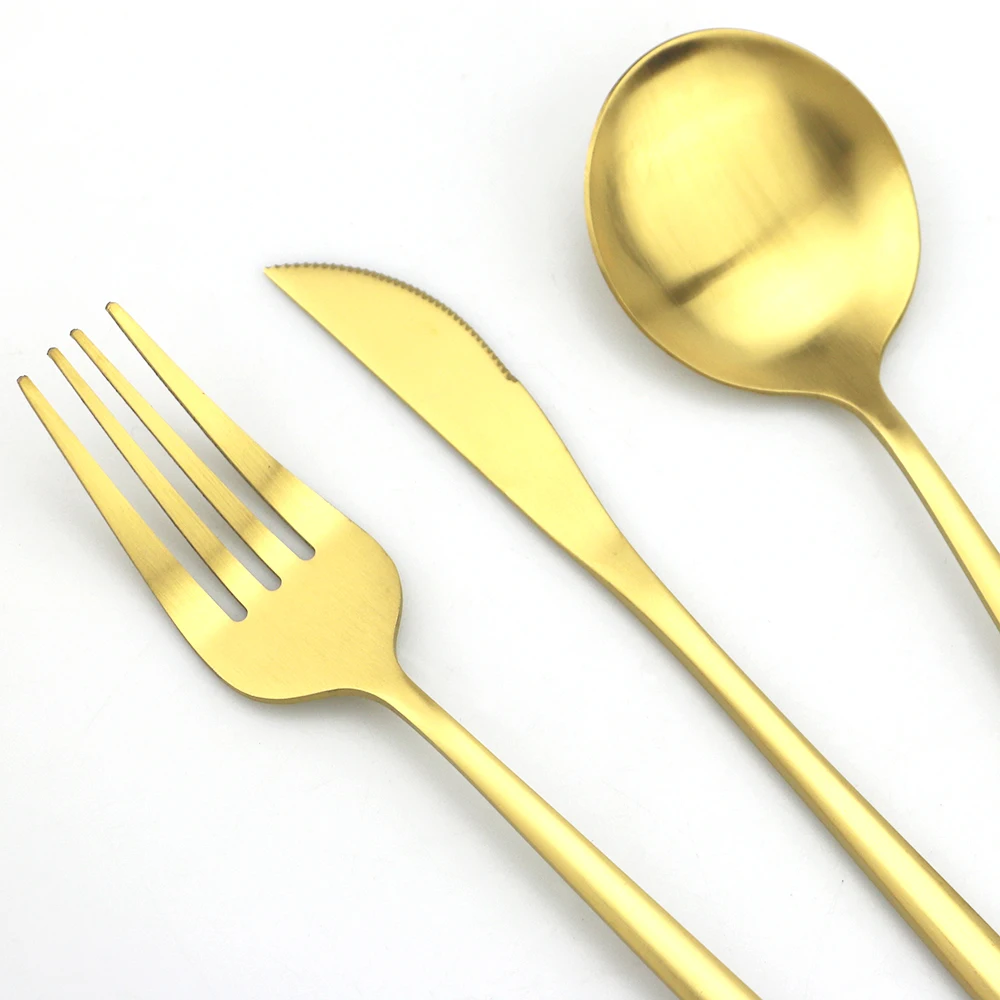 6 шт./компл. набор столовых приборов из белого золота нержавеющей стали столовая