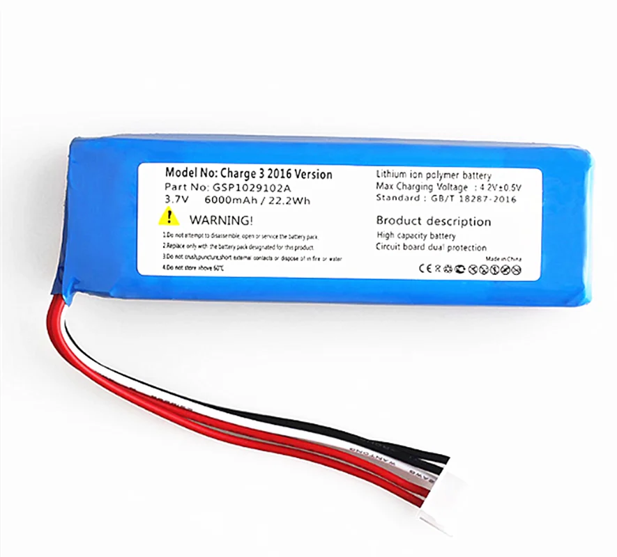 Новый заряд 3 2016 версия Сменный аккумулятор для JBL Charge GSP1029102A|Батареи MP3/MP4 плееров|