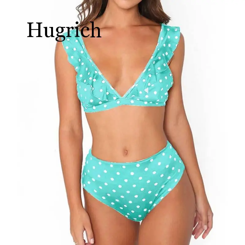

Sexy High Waist Bikini 2020 New Women Swimwear Push Up Swimsuit Ruffle Bikini Set Polka Dot Biquinis Summer Beach Wear Biquini