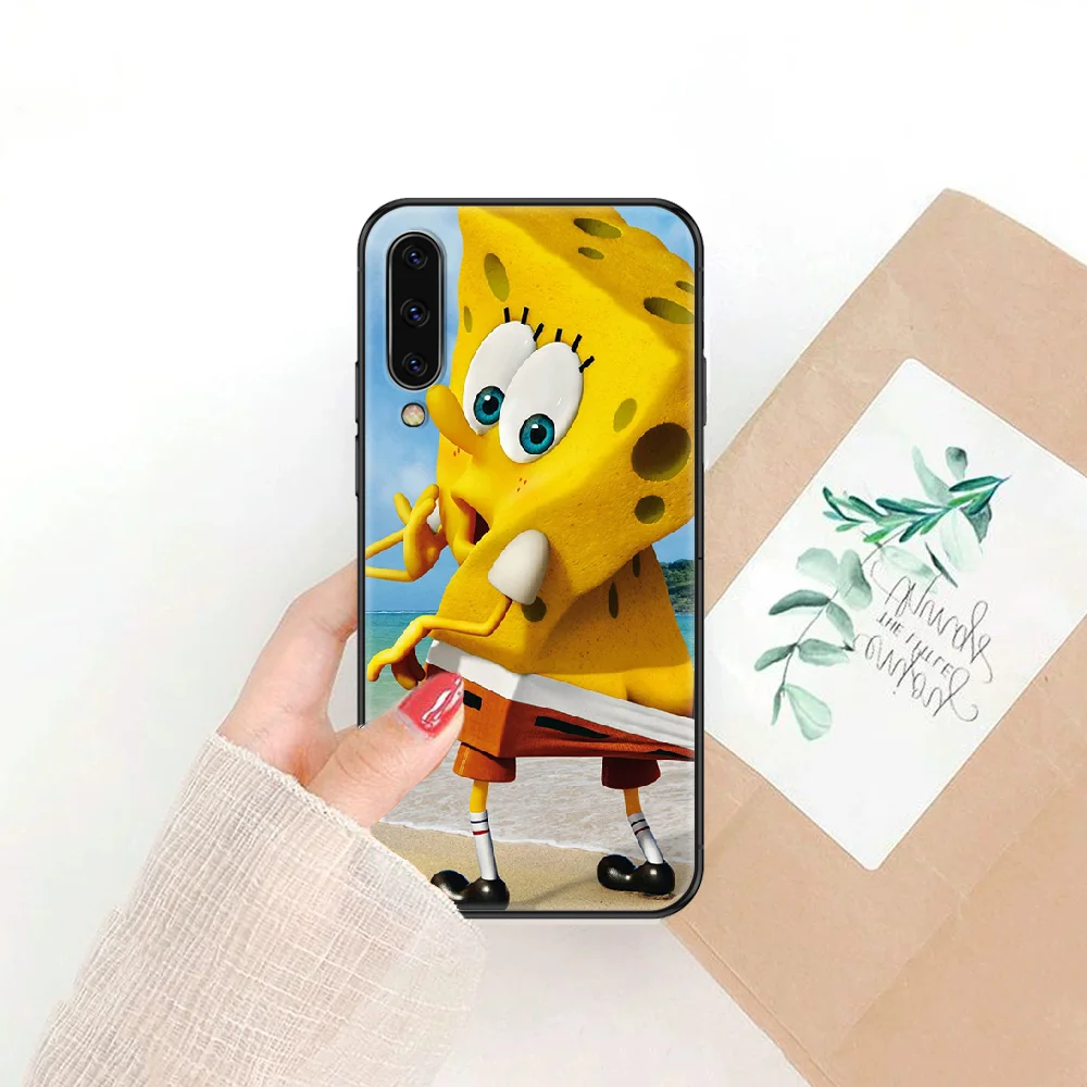 

Cartoon Sponge-Bob Cute Phone case For Samsung Galaxy A 3 5 7 8 10 20 21 30 40 50 51 70 71 E S 2016 2018 4G black trend prime