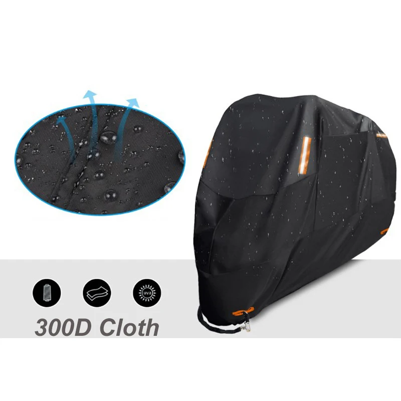 Чехол из ткани Оксфорд 300D для мотоцикла всесезонный водонепроницаемый