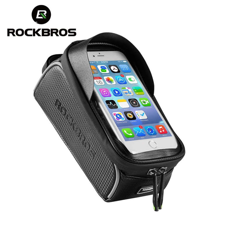 rockbros frame bike bag with waterproof touch screen bicycle handbar bicycle bags cycling bike frame 6 inch phone bag accessorie free global shipping