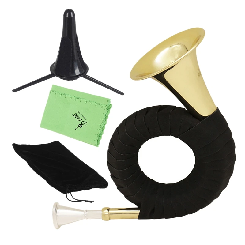 

Карманный охотничий гудок SLADE Bb, латунный охотничий гудок, музыкальные инструменты с сумкой для переноски, подставка, чистящая ткань и кронш...