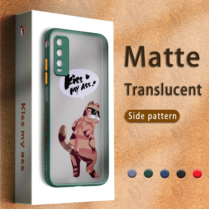 

Skin Feel Spoof Cat Matte Transparent Case For VIVO Y7s Y9S Y12S Y12A Y20 Y20I Y20S Y20G Y20SG Y20A 2021 Luxury Shockproof Cover