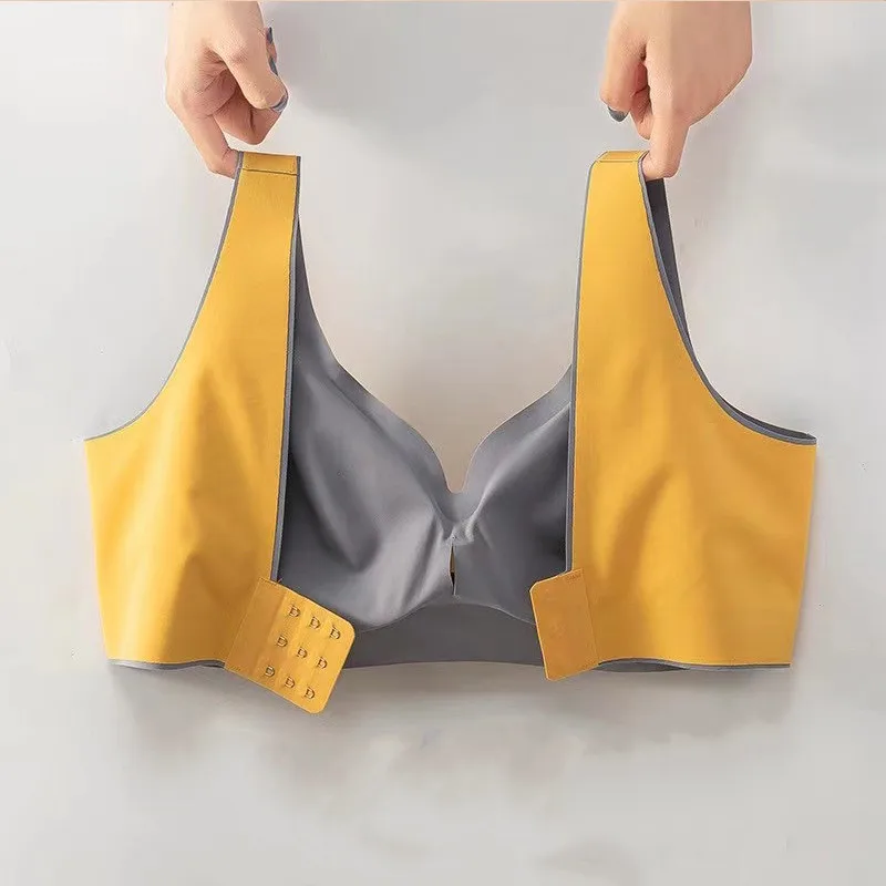 

Latex Seamless Bra Push Up Bralette Underwear Bras For Women Cooling Gathers Shock-proof Female Intimate Comfortable Bra