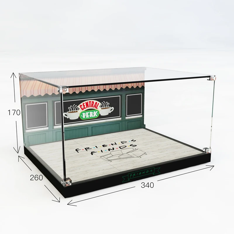 

Acrylic Display Case for 21319 Central Perk Series Friends Cafe Dustproof Clear,Protect Building Blocks Toys Kid Gifts(No Blocks