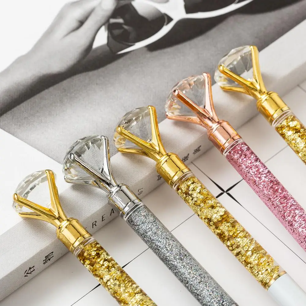 10 шт. Ручка-роллер с металлическим кристаллом и разноцветным золотым блеском 0 7
