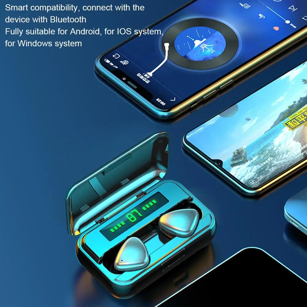 

Wireless Earbuds Bluetooth 5.0 Noise Cancelling Earphones IPX7 Waterproof Smart Touch Headset With Wireless Charging Case