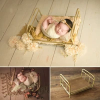 newborn photography props vintage wrought iron crib baby photo container frame for studio baby full moon photo bed new type