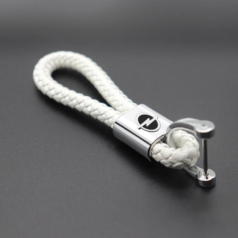 

Creative horseshoe buckle leather hand-woven rope car keychain car accessories pendant OPEL logo small gift keychain