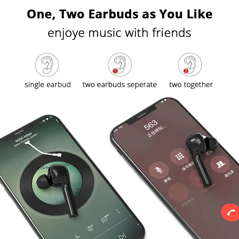 

TWS Pro Wireless Headphones Dual Driver Bluetooth Earphone Wireless Earphones Headset for Xiaomi 9S Redmi Note 8 Umidigi F2