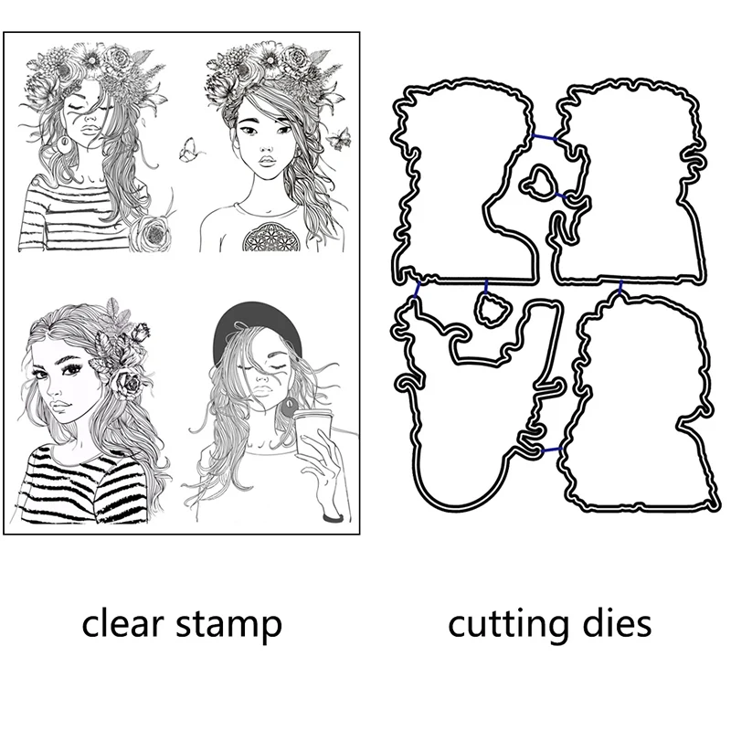 

Christmas beautiful girl Silicone Stamp/Seal for DIY Scrapbooking/Photo Album Decorative Card Making Clear Stamps Supplies