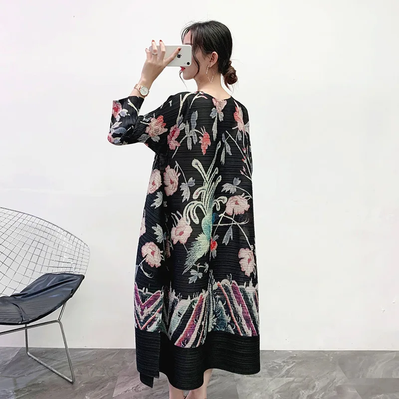 

2020 Spring New Women Dress Print Fashion Casual Pluz Size Ladies Dress Round Collar Cotton Women Clothing V673