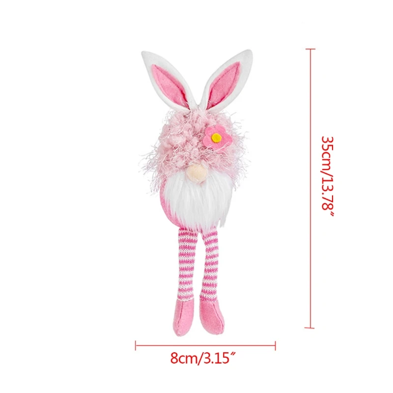 

Easter Bunny Tomte Gnome Decorations Handmade Plush Doll Swedish with LED Light