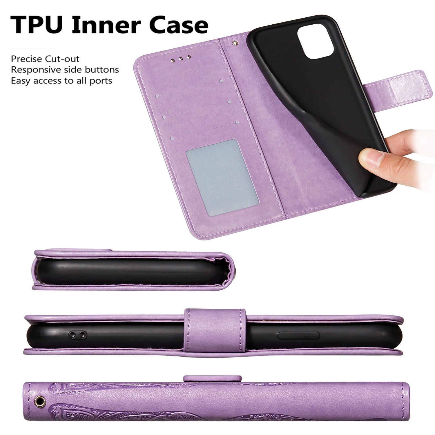 

Magnetic Embossed Leather Case For iPhone 12 Pro Max Mini 11 Pro XS Max XR X 8 7 Plus SE 2020 Flip Wallet Protect Back Covers