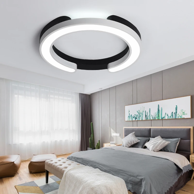 Потолочная люстра черного и белого цвета для спальни гостиной коридора круглая с