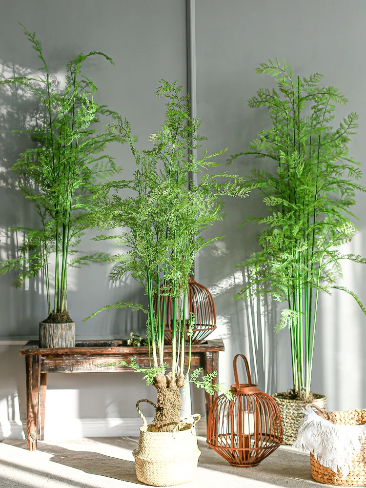 

Home Decor Simulation Bamboo Artificial Large Green Potted Plant Bonsai Tree Interior Decoration Nordic Ornaments Christmas Gift