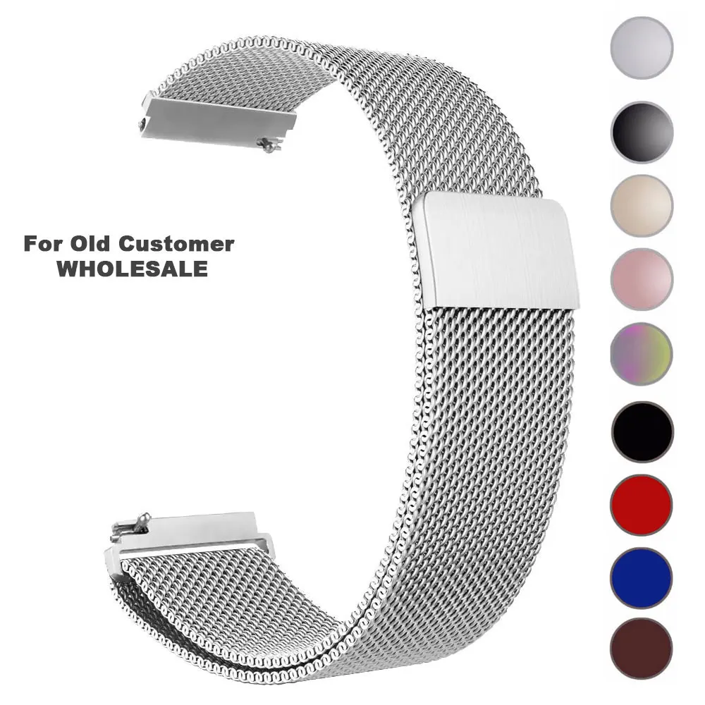 22 мм 20 ремешок для часов из нержавеющей стали Миланская петля быстросъемные