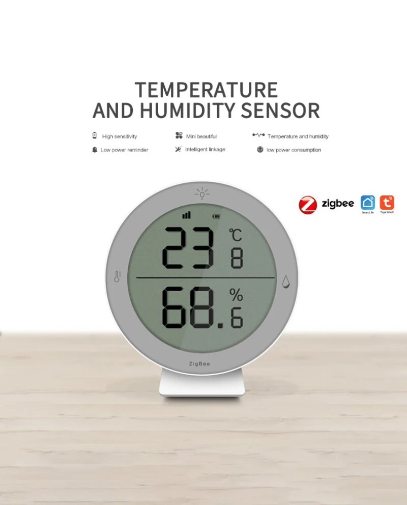 

Tuya ZigBee3.0 Intelligent Temperature And Humidity Sensor LCD Screen Display Detector Wireless Temperature And Humidity Sensor